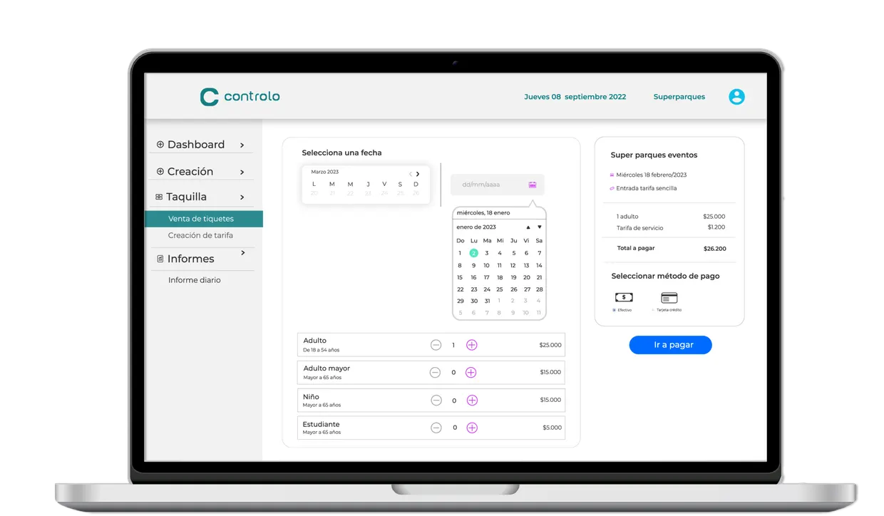 Gestor de multieventos Controlo